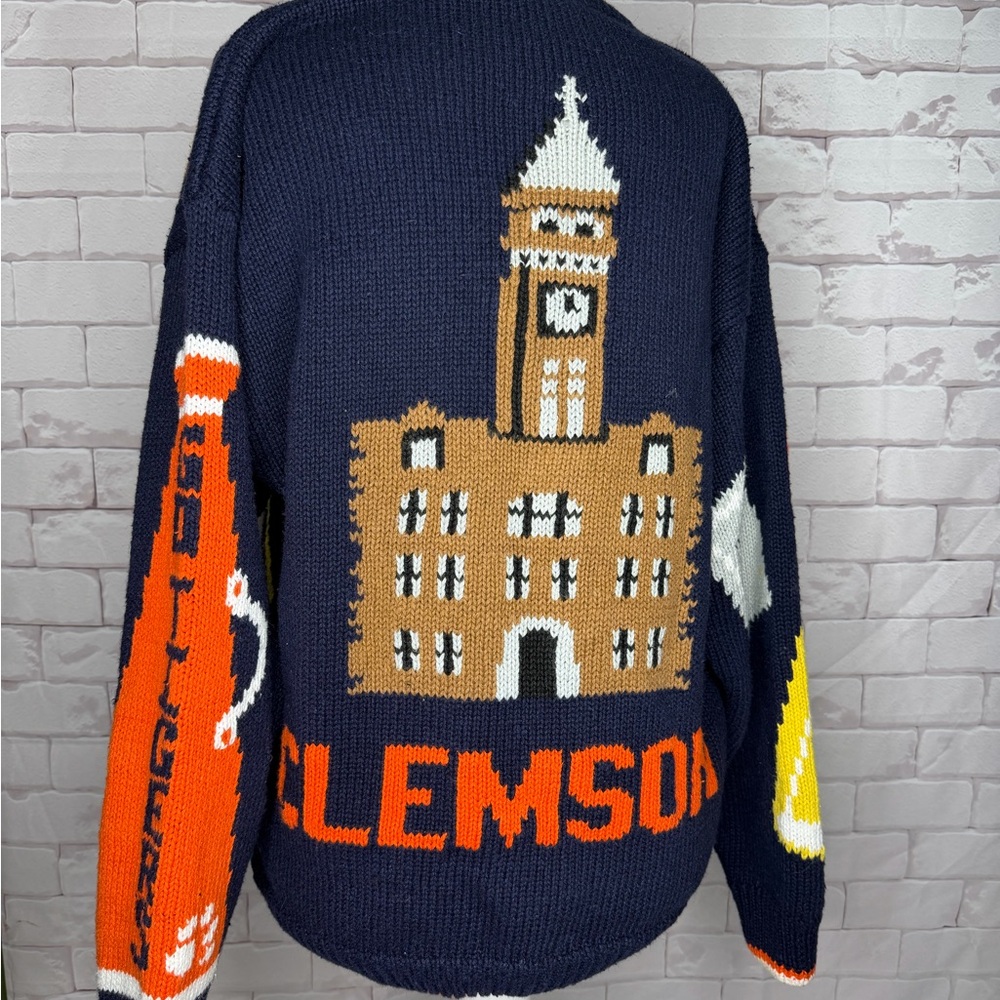 Vintage BellePointe Clemson Tigers Graphic Cardigan Sweater / Unisex Cardigan - Picture 4 of 11